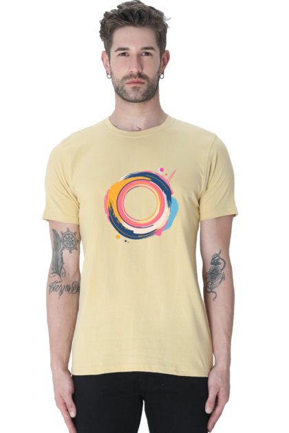 Men's Abstract Circular Splatter Graphic T-shirt