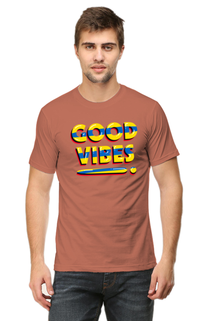 Men's "Good Vibes" Retro Graphic T-shirt
