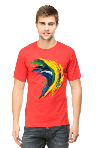 Men's Abstract Brazil Flag Graphic T-shirt