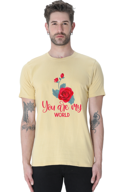 Men's "You Are My World" Rose Graphic T-shirt