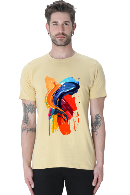 Men's Abstract Fluid Paint Graphic T-shirt