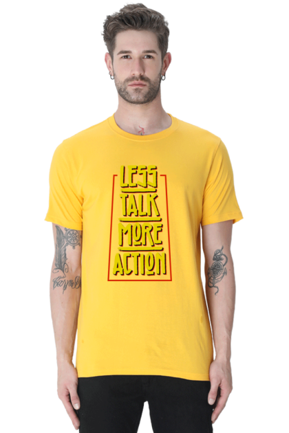 Men's "Less Talk More Action" Graphic T-shirt