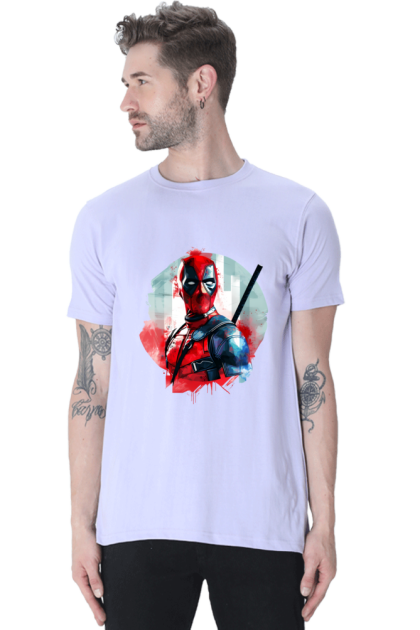 Men's Deadpool Watercolor Graphic T-shirt