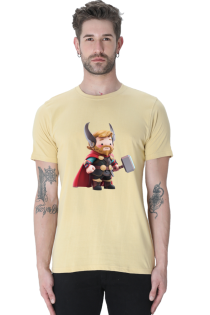 Men's Cartoon Thor Graphic T-shirt
