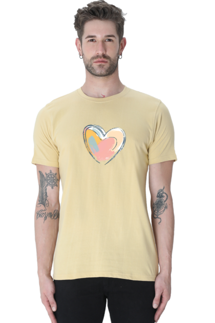 Men's Abstract Brush Stroke Heart Graphic T-shirt