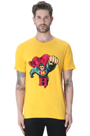 Male Classic Crew T-Shirt with Superhero "H" Graphic