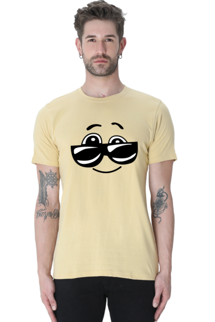 Men's Cool Smiley Face Sunglasses Graphic T-shirt