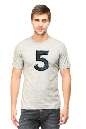 Male Classic Crew T-Shirt - Number 5 Graphic