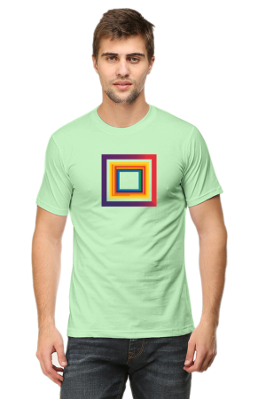Men's Abstract Geometric Square Graphic T-shirt