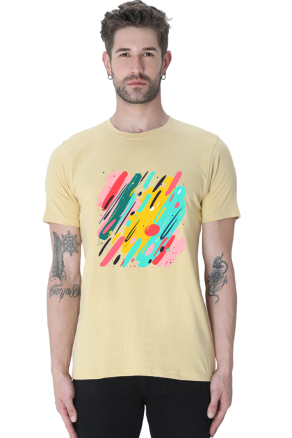 Men's Abstract Colorful Brush Strokes Graphic T-shirt