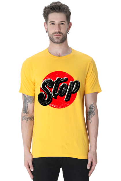 Stop Graphic Print T-shirt for Men