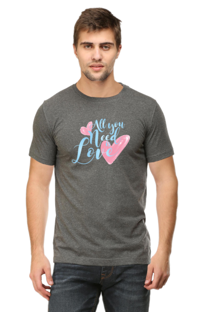 Men's "All You Need Is Love" Heart Graphic T-shirt