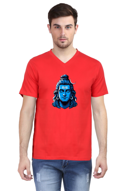 Men's V-Neck Lord Shiva Graphic T-shirt