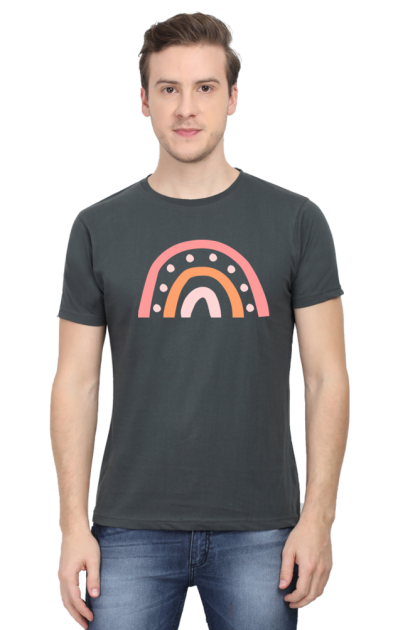 Men's Minimalist Rainbow Graphic T-shirt