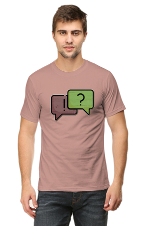 Men's Question and Exclamation Speech Bubbles Graphic T-shirt