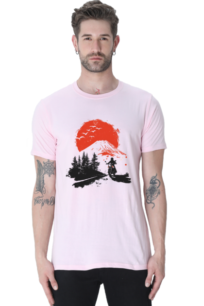 Motorcycle Rider Graphic Print T-shirt for Men