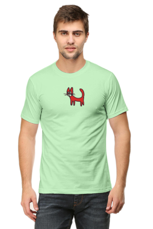 Cute Cartoon Red Cat Men's Classic Crew T-Shirt - Animal Lover Tee