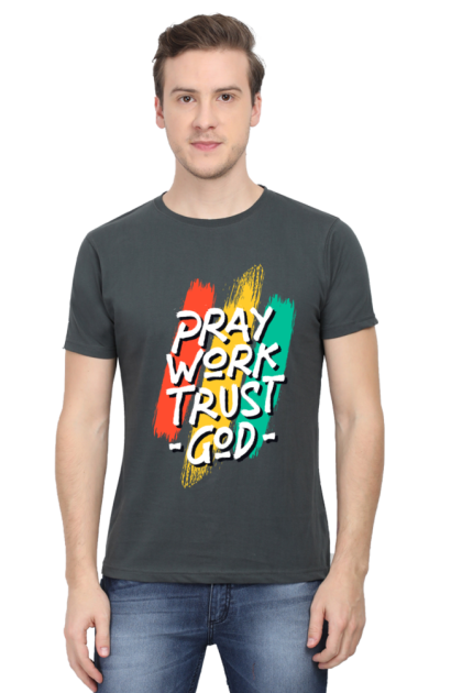 Men's "Pray Work Trust God" Graphic T-shirt