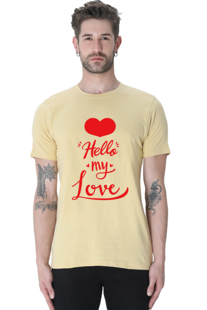 Men's "Hello My Love" Heart Graphic T-shirt