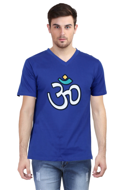 Men's V-Neck Om Symbol Graphic T-shirt