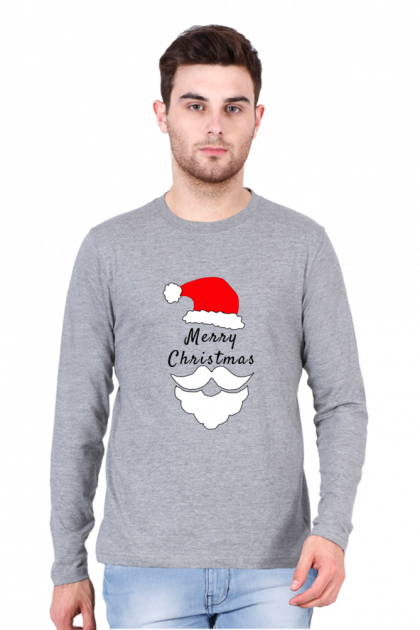 Men's Merry Christmas Santa Full-Sleeve T-shirt