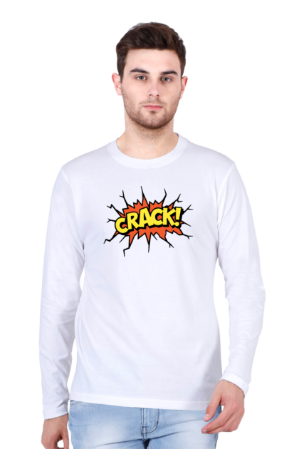 Men's Full Sleeve "CRACK!" Comic Book Graphic T-shirt
