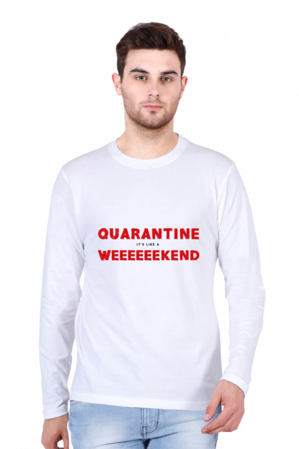 Men's Full-Sleeve "Quarantine Weekend" Graphic T-shirt