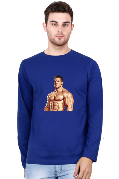 Men's Full Sleeve Muscular Bodybuilder Graphic T-shirt