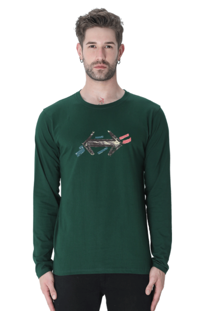 Men's Full Sleeve Abstract Arrows Graphic T-shirt