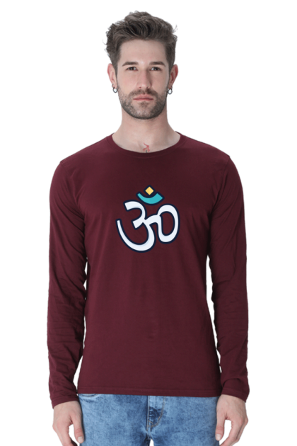 Men's Full Sleeve Om Symbol Graphic T-shirt