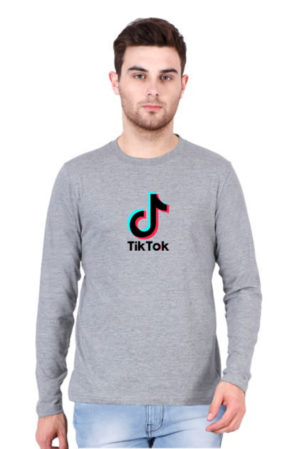 Men's Full Sleeve TikTok Logo Graphic T-shirt
