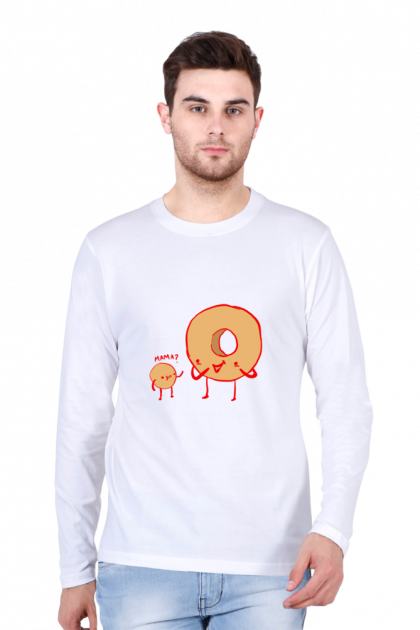 Men's Full-Sleeve "Mama Donut" Graphic T-shirt