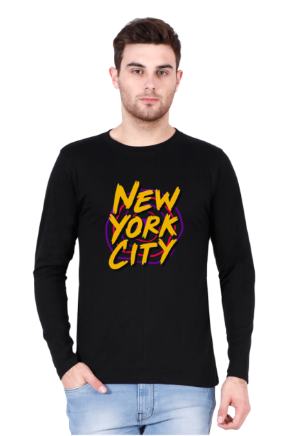 Men's Full Sleeve "New York City" Graphic T-shirt