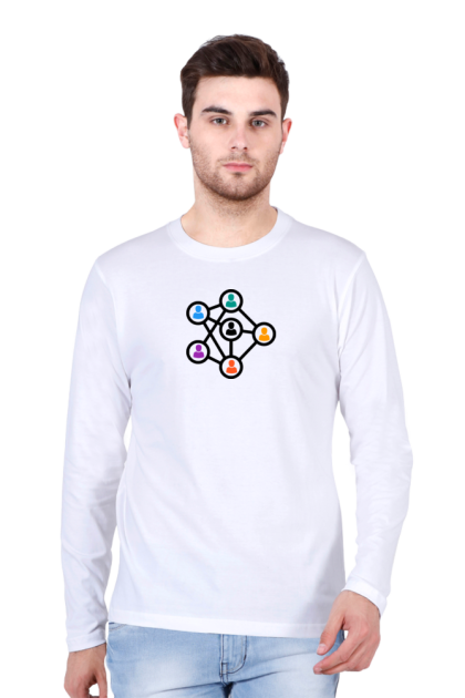 Men's Full Sleeve Social Network Graphic T-shirt