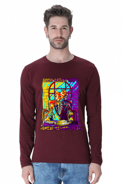 Men's Full-Sleeve "Good Artists Copy, Great Artists Steal" T-shirt