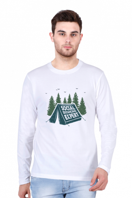Men's "Social Distancing Expert" Full-Sleeve T-shirt