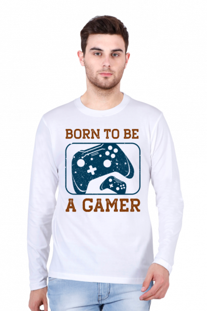 Men's Full-Sleeve "Born To Be A Gamer" T-shirt