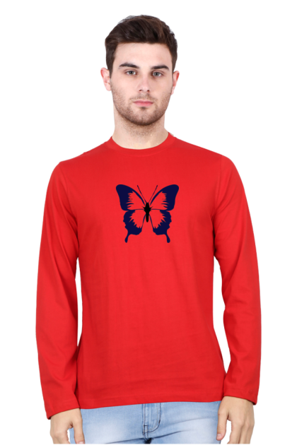 Men's Full Sleeve Butterfly Graphic T-shirt