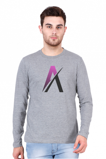 Men's Full Sleeve Abstract "A" Logo Graphic T-shirt