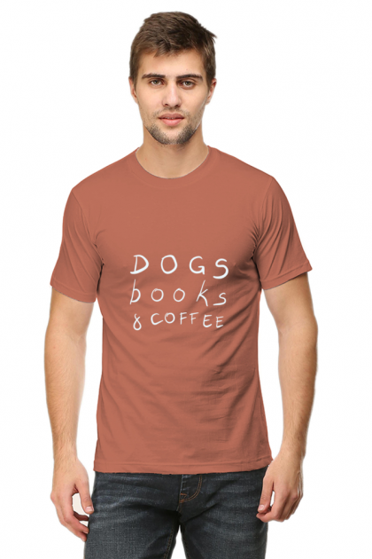 Men's "Dogs Books & Coffee" Graphic T-shirt