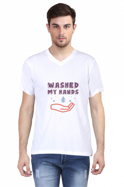 Men's "Washed My Hands" V-Neck T-shirt