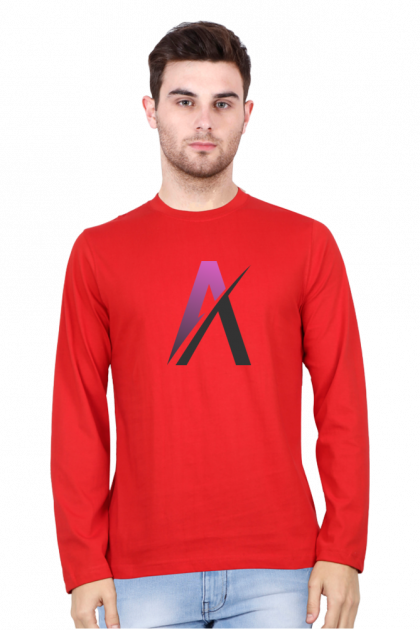Men's Full Sleeve Abstract "A" Logo Graphic T-shirt