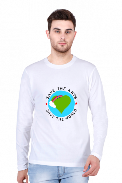 Men's Full-Sleeve "Save The Arts, Save The World" T-shirt
