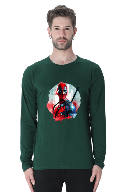 Men's Full Sleeve Abstract Deadpool Graphic T-shirt