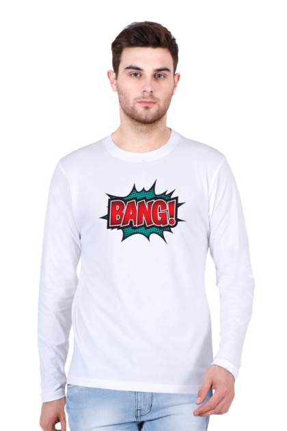 Men's Full Sleeve "BANG!" Comic Book Graphic T-shirt