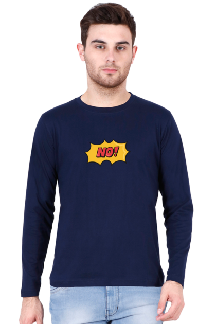 Men's Full Sleeve "NO!" Comic Book Graphic T-shirt