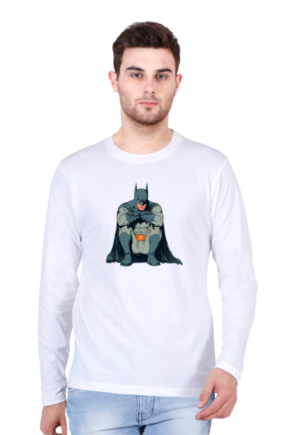 Men's Full Sleeve Sad Batman Graphic T-shirt