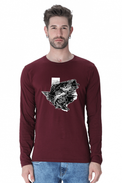 Men's Texas Bass Fishing Long Sleeve T-shirt