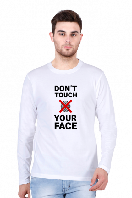 Men's "Don't Touch Your Face" Full-Sleeve T-shirt