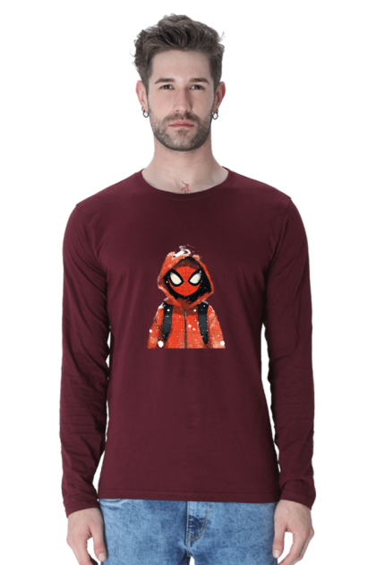 Men's Full Sleeve Hoodie Spider-Man Graphic T-shirt
